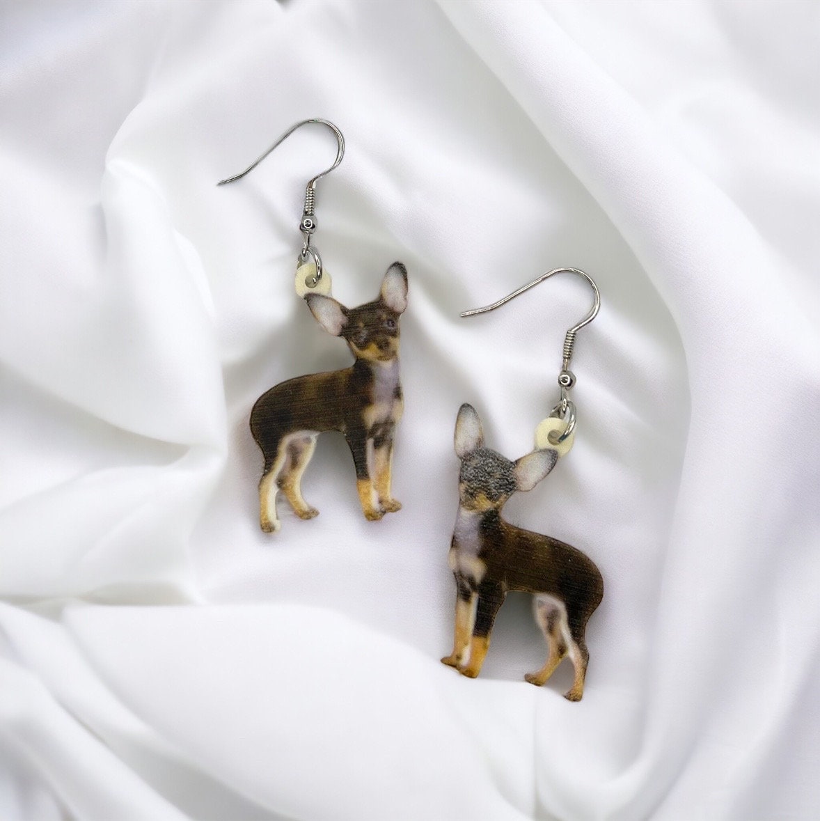 Chihuahua Earrings - Dog Earrings, Chi Mom, Dog Jewelry, Dog Mom, Chihuahua Jewelry, Dog Accessories, Puppy Earrings, Chihuahua Accessories - Rhythms of Grace Creative