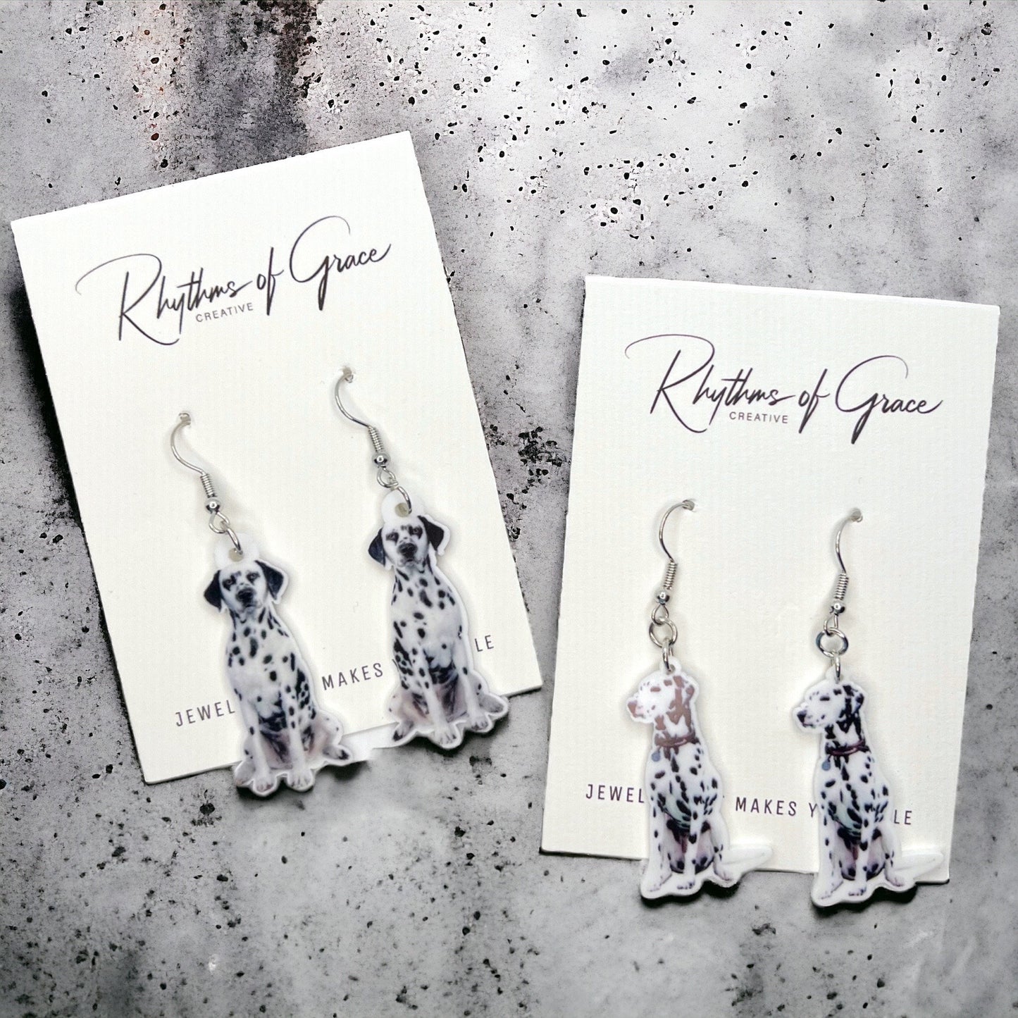 Dalmatian Dazzle: Adorable Dog Mom Earrings! 🐾 - Rhythms of Grace Creative