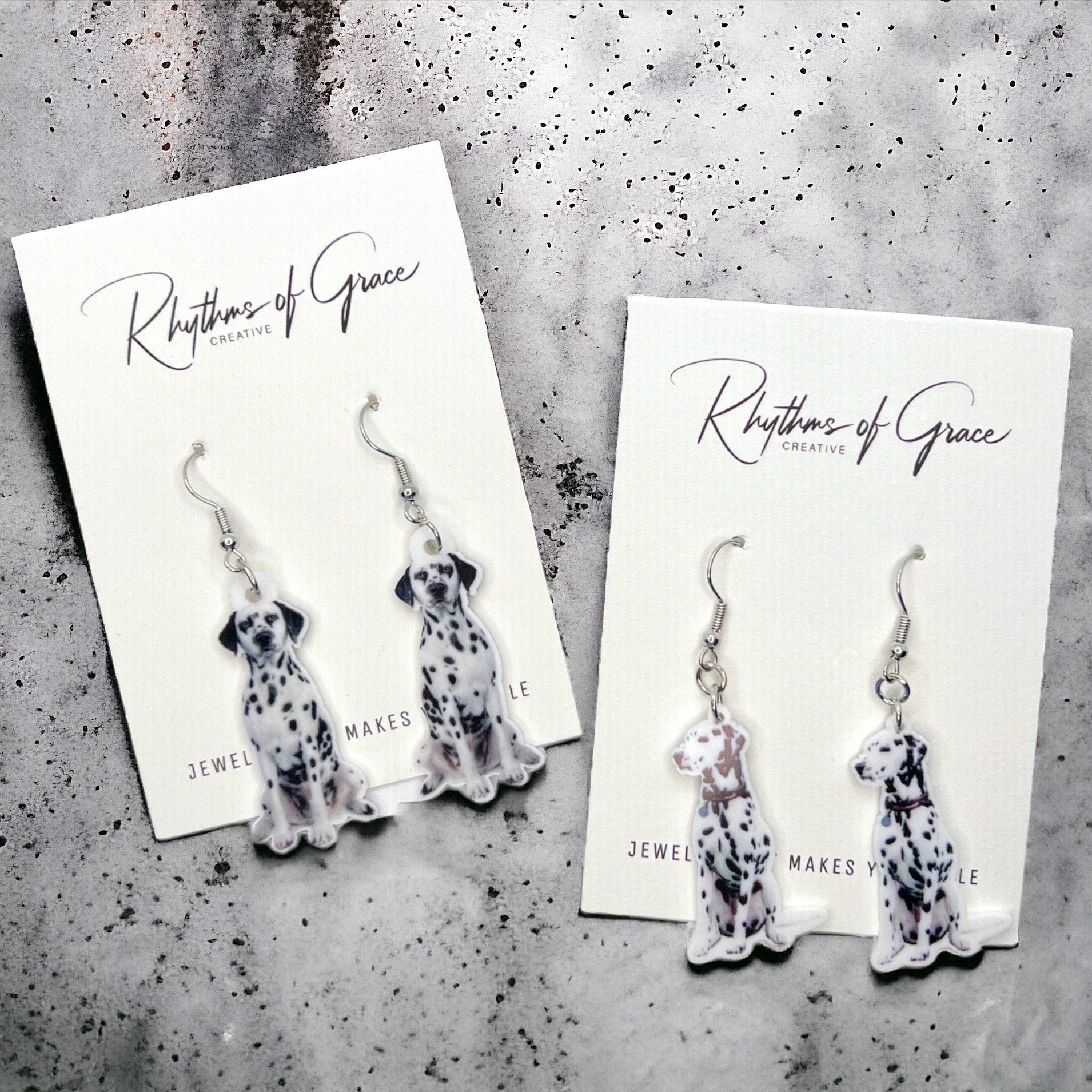 Dalmatian Dazzle: Adorable Dog Mom Earrings! 🐾 - Rhythms of Grace Creative