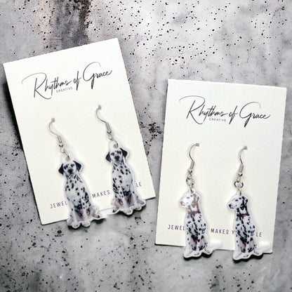 Dalmatian Dazzle: Adorable Dog Mom Earrings! 🐾 - Rhythms of Grace Creative