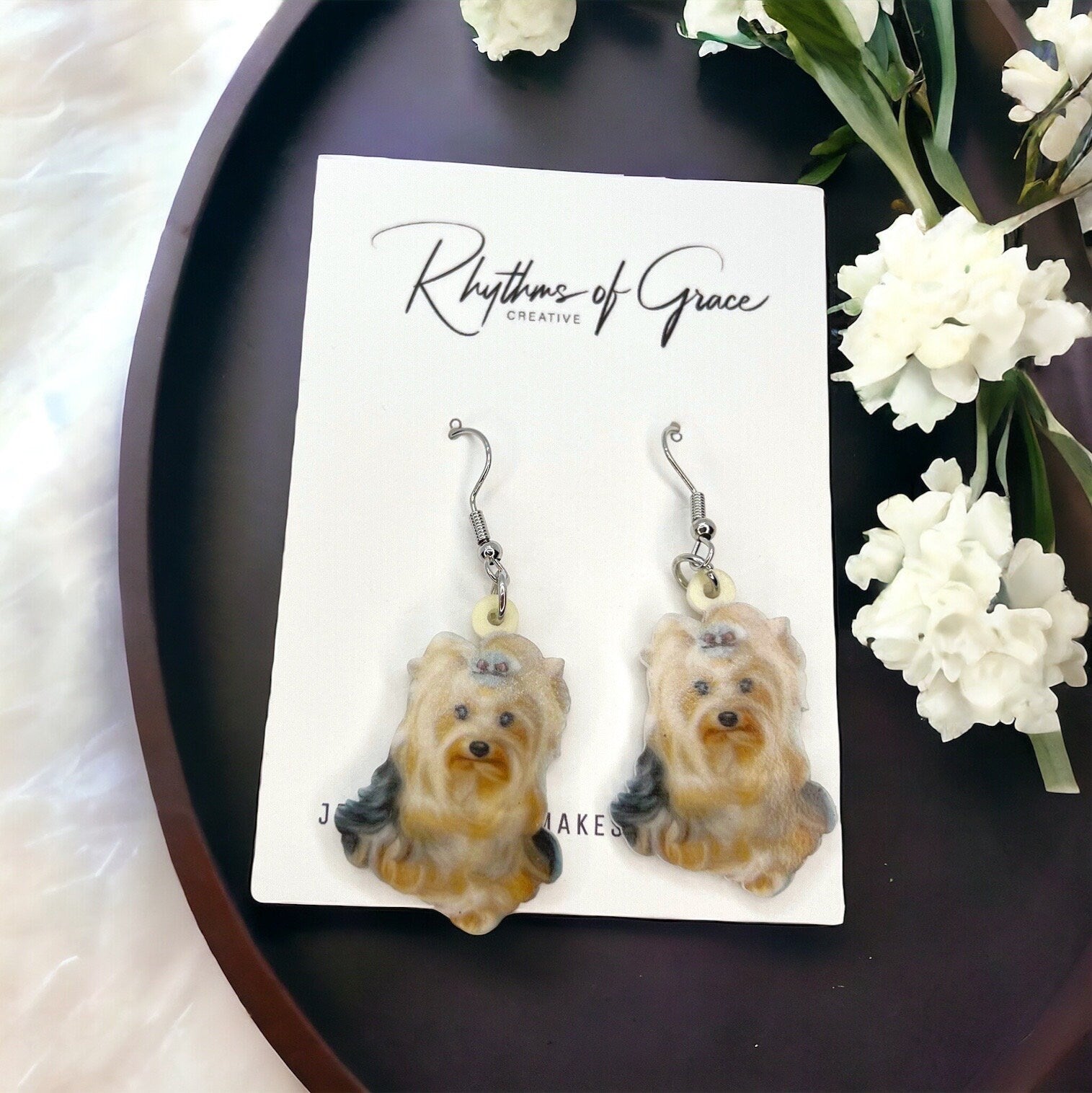 Yorkie Earrings - Dog Earrings, Yorkie Mom, Dog Jewelry, Dog Mom, Yorkie Jewelry, Dog Accessories, Puppy Earrings, Yorkie Accessories