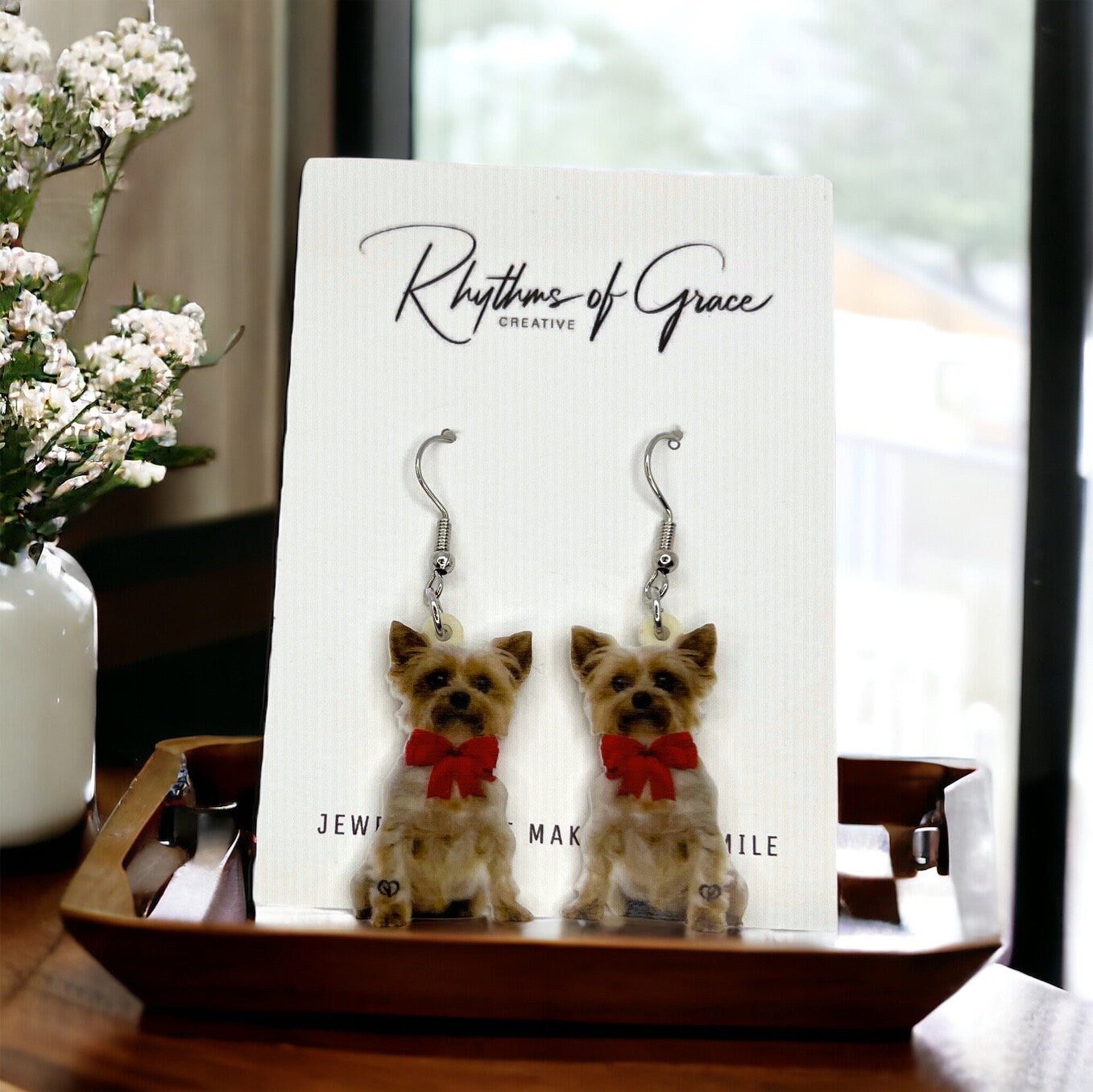 Yorkie Earrings - Dog Earrings, Yorkie Mom, Dog Jewelry, Dog Mom, Yorkie Jewelry, Dog Accessories, Puppy Earrings, Yorkie Accessories