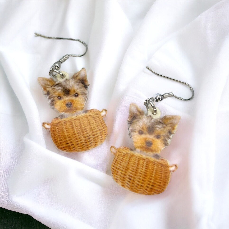 Yorkie Earrings - Dog Earrings, Yorkie Mom, Dog Jewelry, Dog Mom, Yorkie Jewelry, Dog Accessories, Puppy Earrings, Yorkie Accessories