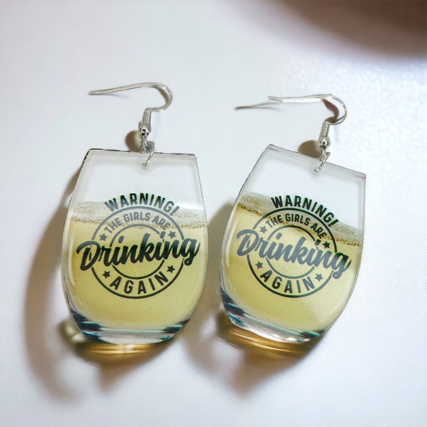 Wine Earrings - Happy Hour, Wine Down, Bachelorette Earrings, Bachelorette Accessories, Drink Earrings, Liquid Therapy, White Wine, Red Wine