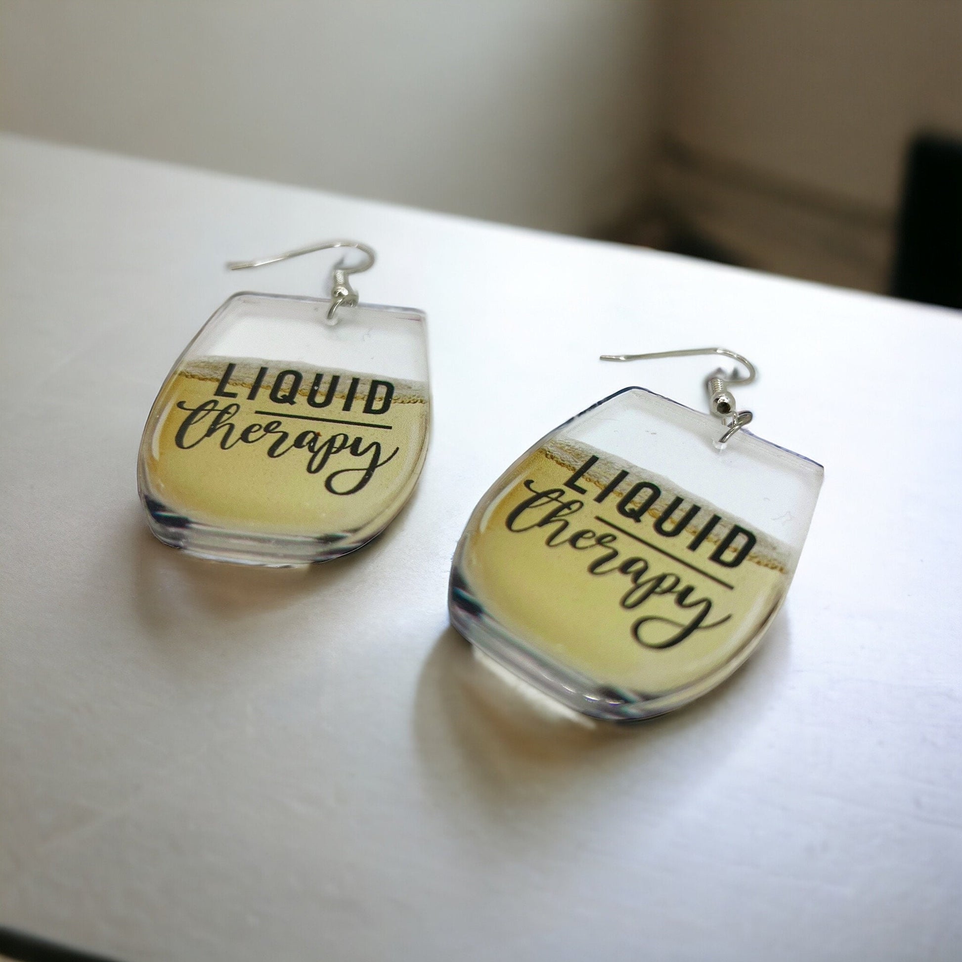 Wine Earrings - Happy Hour, Wine Down, Bachelorette Earrings, Bachelorette Accessories, Drink Earrings, Liquid Therapy, White Wine, Red Wine