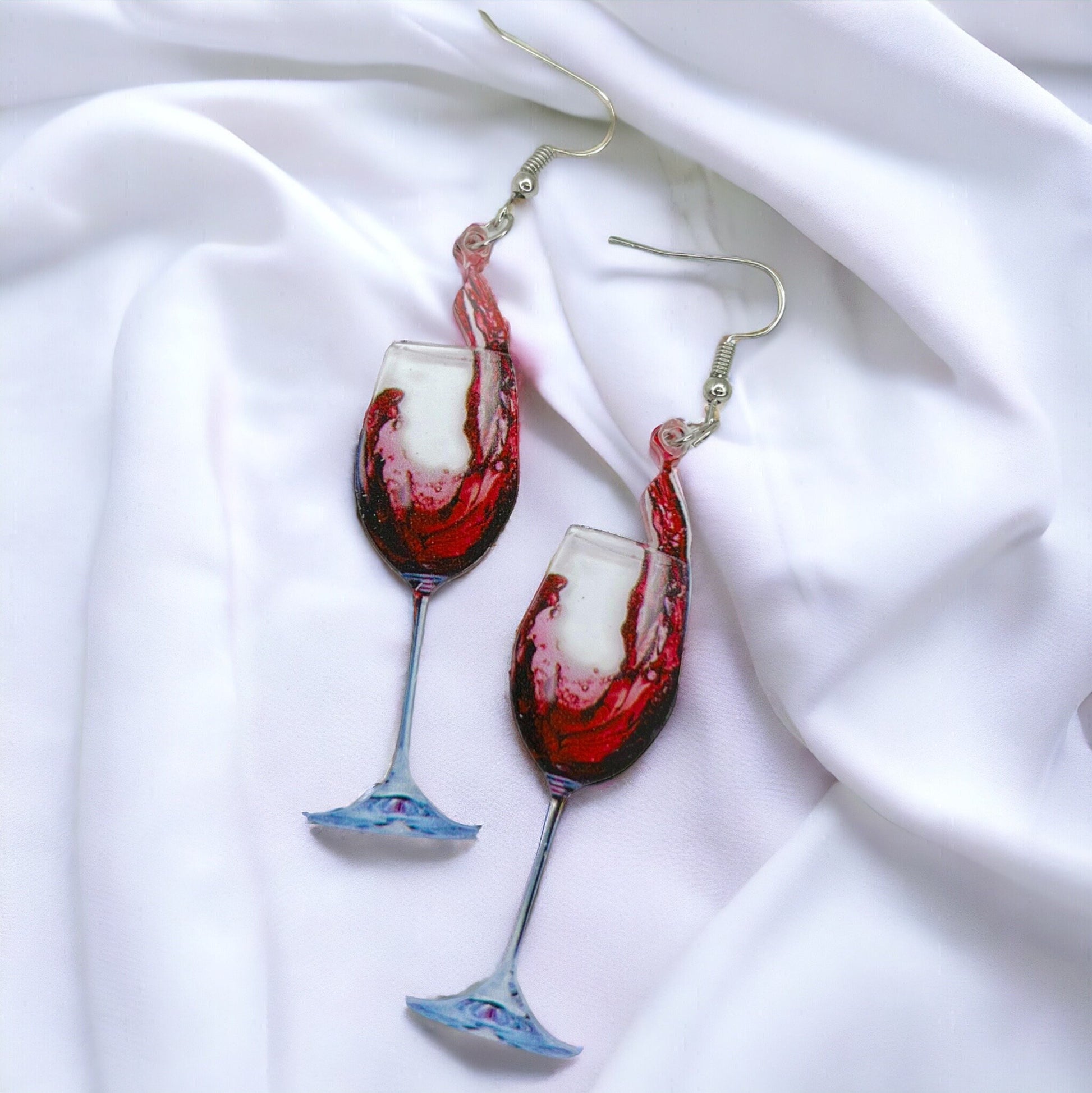Wine Earrings - Happy Hour, Wine Down, Bachelorette Earrings, Bachelorette Accessories, Drink Earrings, Liquid Therapy, White Wine, Red Wine