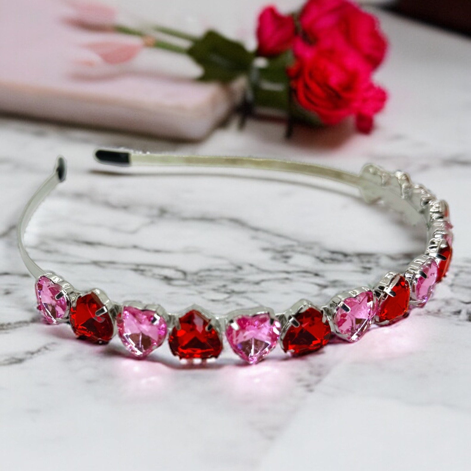 Valentine's Day Headband - Conversation Hearts, Valentine's Day Headpiece, Mardi Gras, Love Headband, Pink Headband, Red Headband, Hearts
