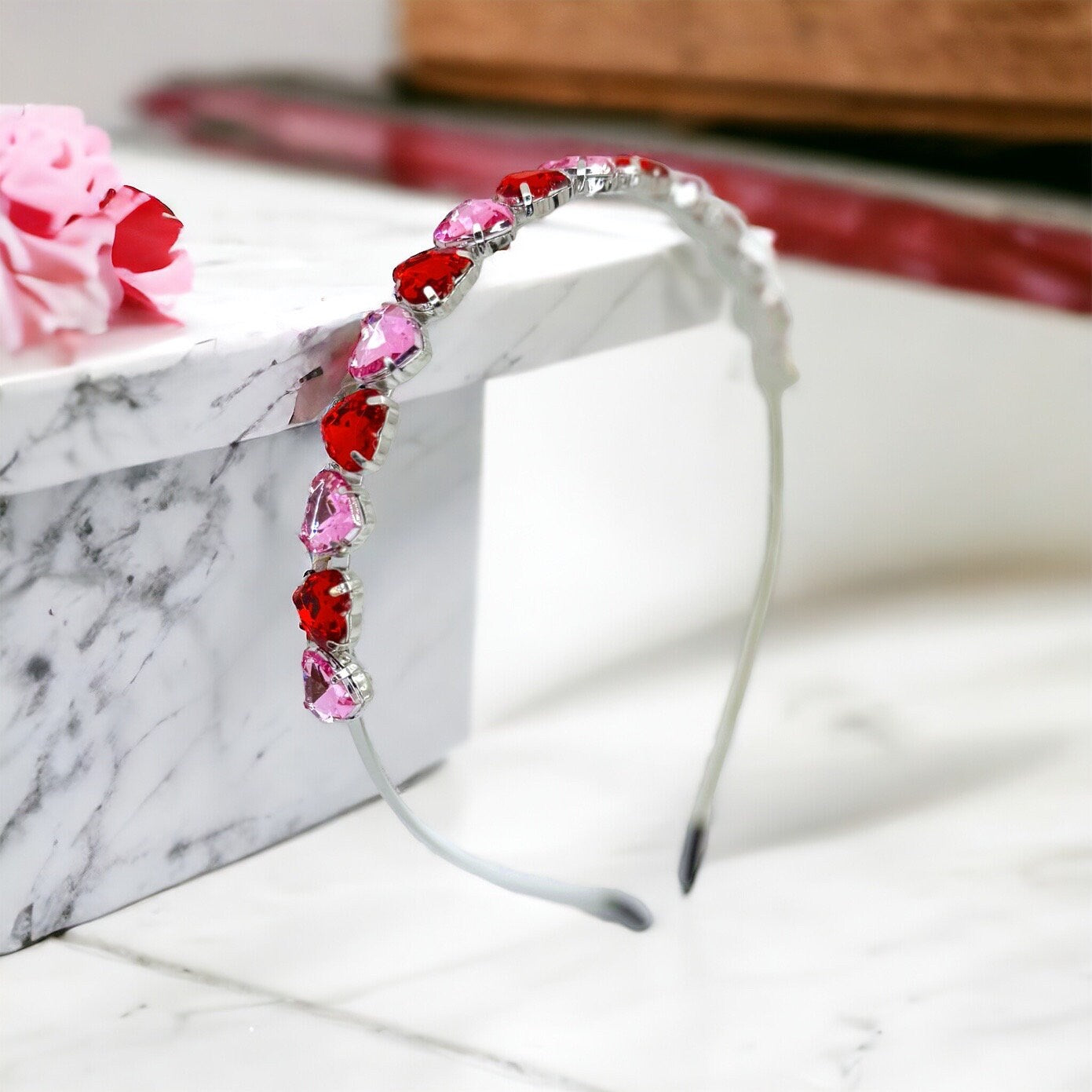 Valentine's Day Headband - Conversation Hearts, Valentine's Day Headpiece, Mardi Gras, Love Headband, Pink Headband, Red Headband, Hearts