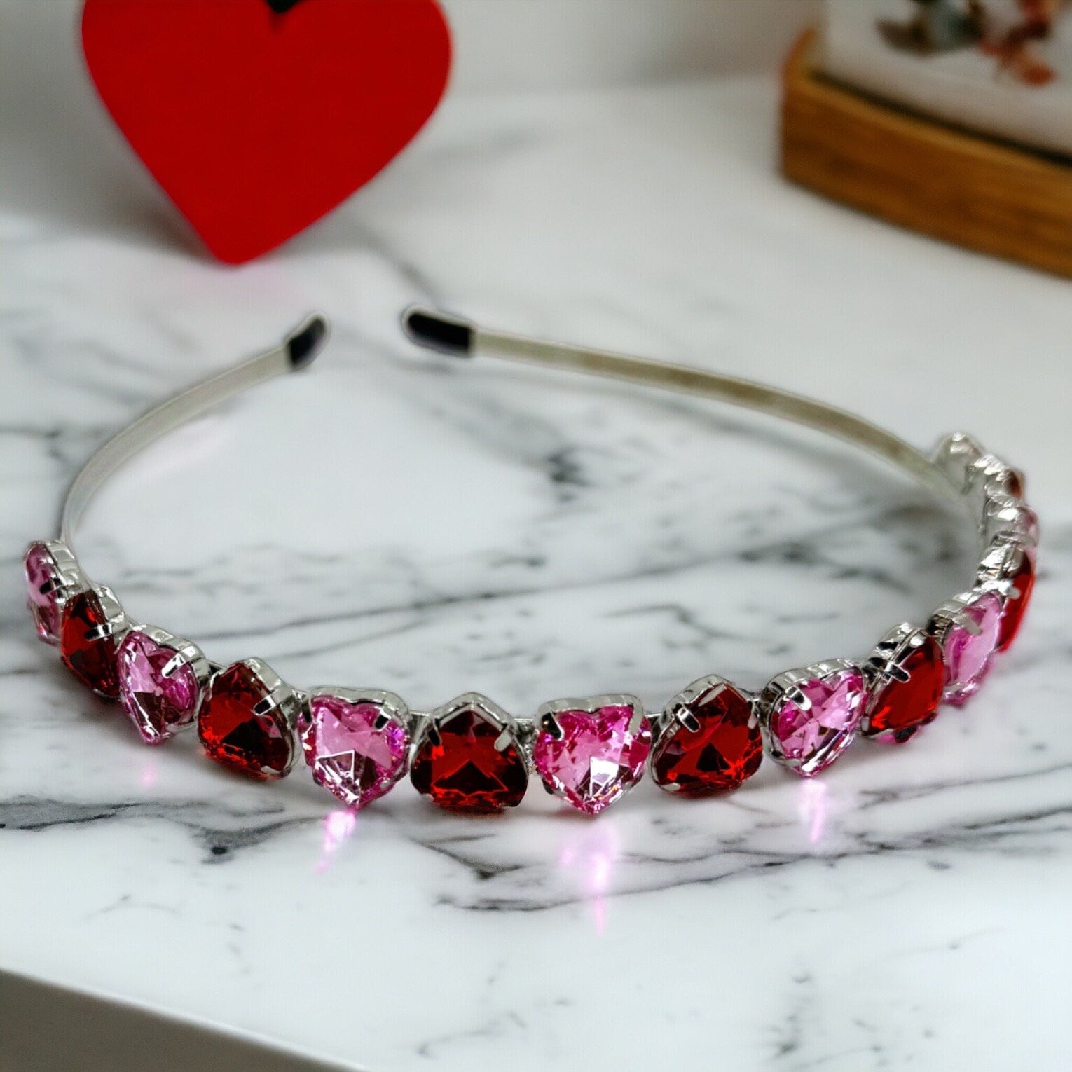 Valentine's Day Headband - Conversation Hearts, Valentine's Day Headpiece, Mardi Gras, Love Headband, Pink Headband, Red Headband, Hearts