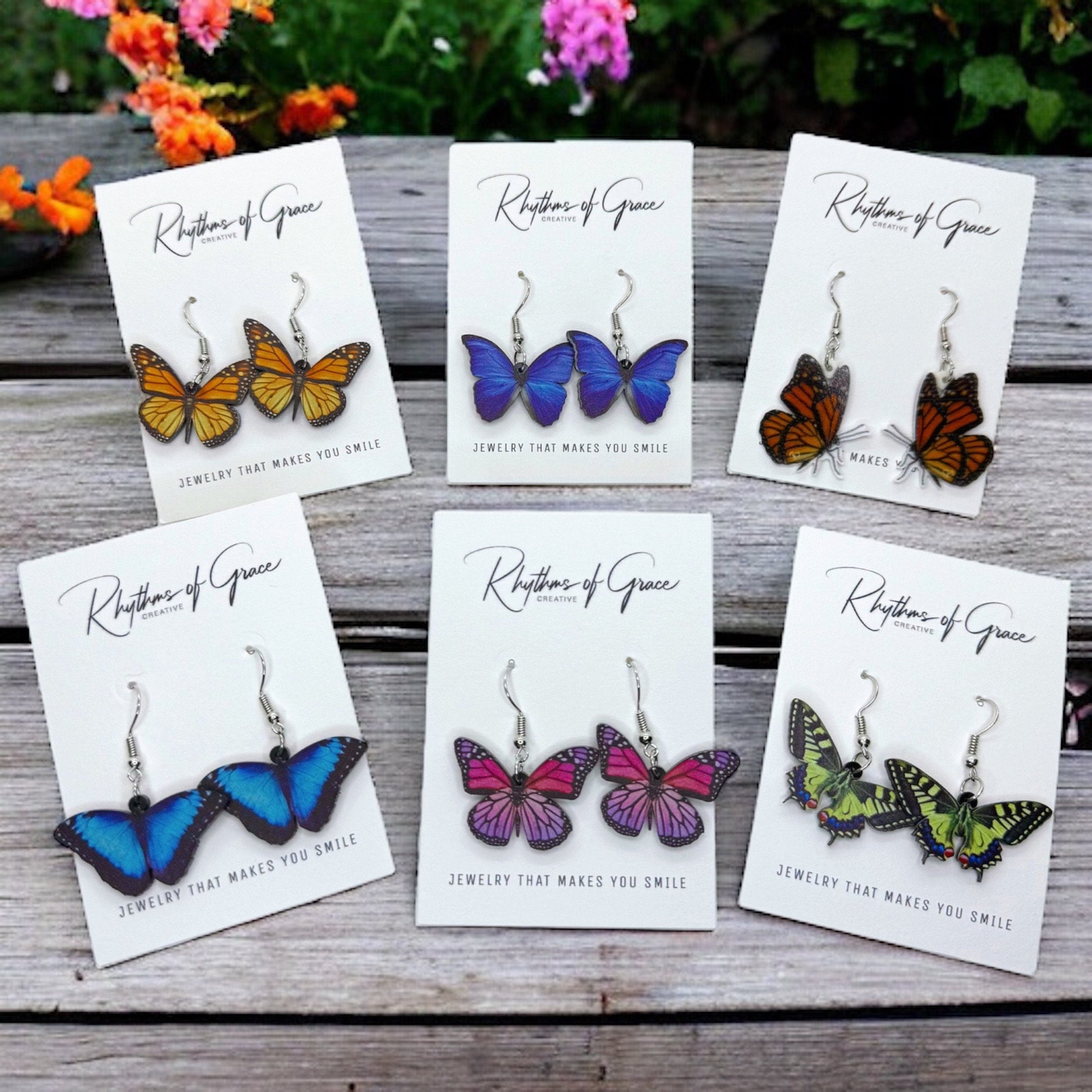 Butterfly Earrings - Easter Earrings, Handmade Earrings, Butterfly Jewelry, Butterfly Accessories, Easter Accessories, Monarch Butterfly