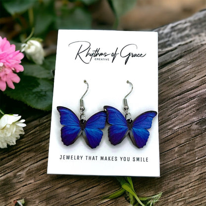 Butterfly Earrings - Easter Earrings, Handmade Earrings, Butterfly Jewelry, Butterfly Accessories, Easter Accessories, Monarch Butterfly