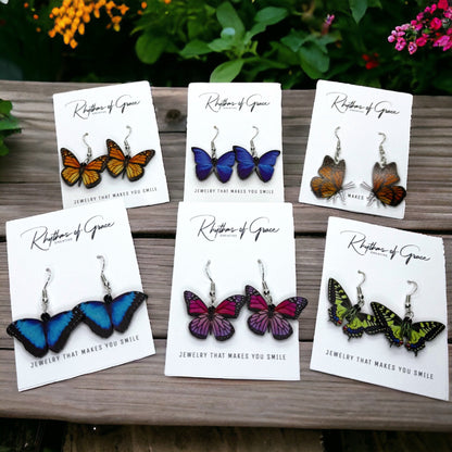 Butterfly Earrings - Easter Earrings, Handmade Earrings, Butterfly Jewelry, Butterfly Accessories, Easter Accessories, Monarch Butterfly