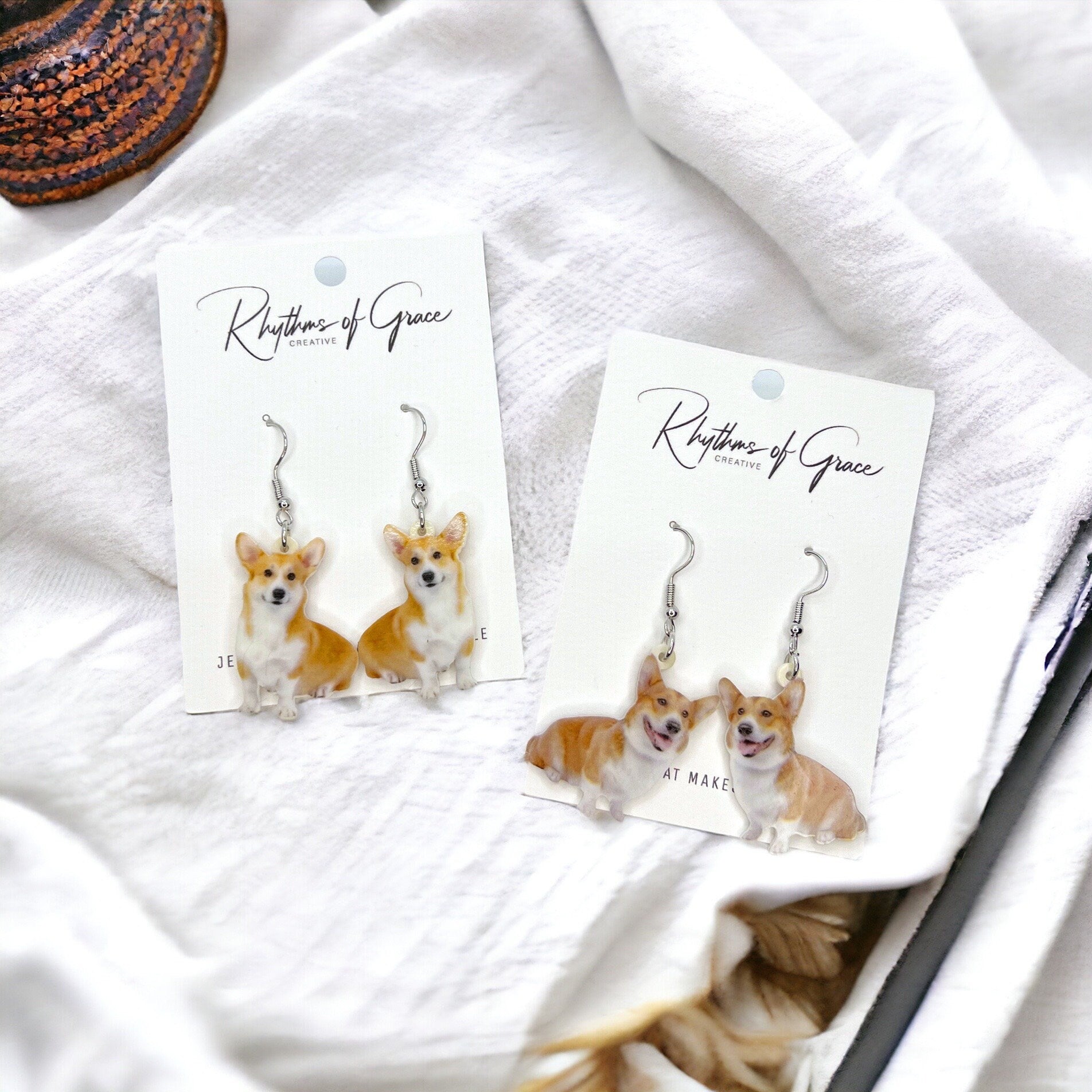 Corgi Earrings - Dog Earrings, Dog Jewelry, Dog Mom, Corgi Jewelry, Dog Accessories, Corgi Accessories, Welsh Corgi, Furbaby, Corgi Lover
