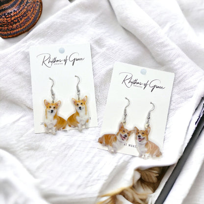 Corgi Earrings - Dog Earrings, Dog Jewelry, Dog Mom, Corgi Jewelry, Dog Accessories, Corgi Accessories, Welsh Corgi, Furbaby, Corgi Lover