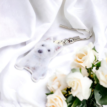 West Highland Terrier Earrings - Dog Earrings, Dog Jewelry, Dog Mom, Westie, Westie Dog, Fluffy White Dog, Furbaby, Westie Puppy