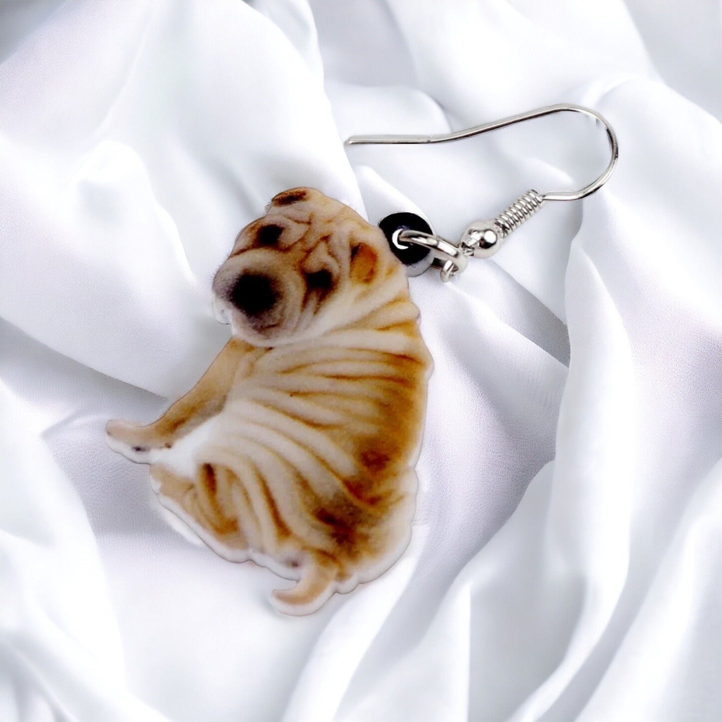 Shar Pei Earrings - Dog Earrings, Dog Jewelry, Dog Mom, Shar Pei Dog, Furbaby, Shar Pei Puppy, Wrinkled Dog, Shar Pei Gift, Chinese Dog