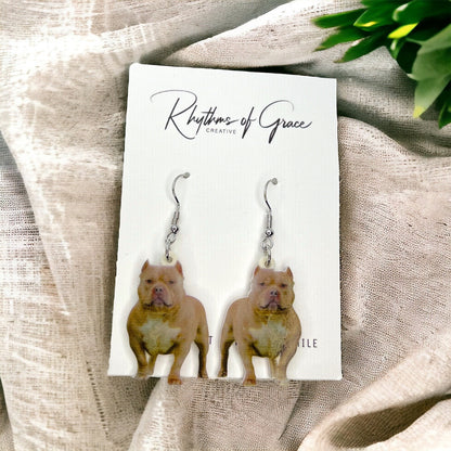 Pit Bull Earrings - American Bully, American Pit Bull Terrier, Dog Earrings, Dog Jewelry, Dog Mom, Shar Pei Dog, Furbaby, Pitty Dog