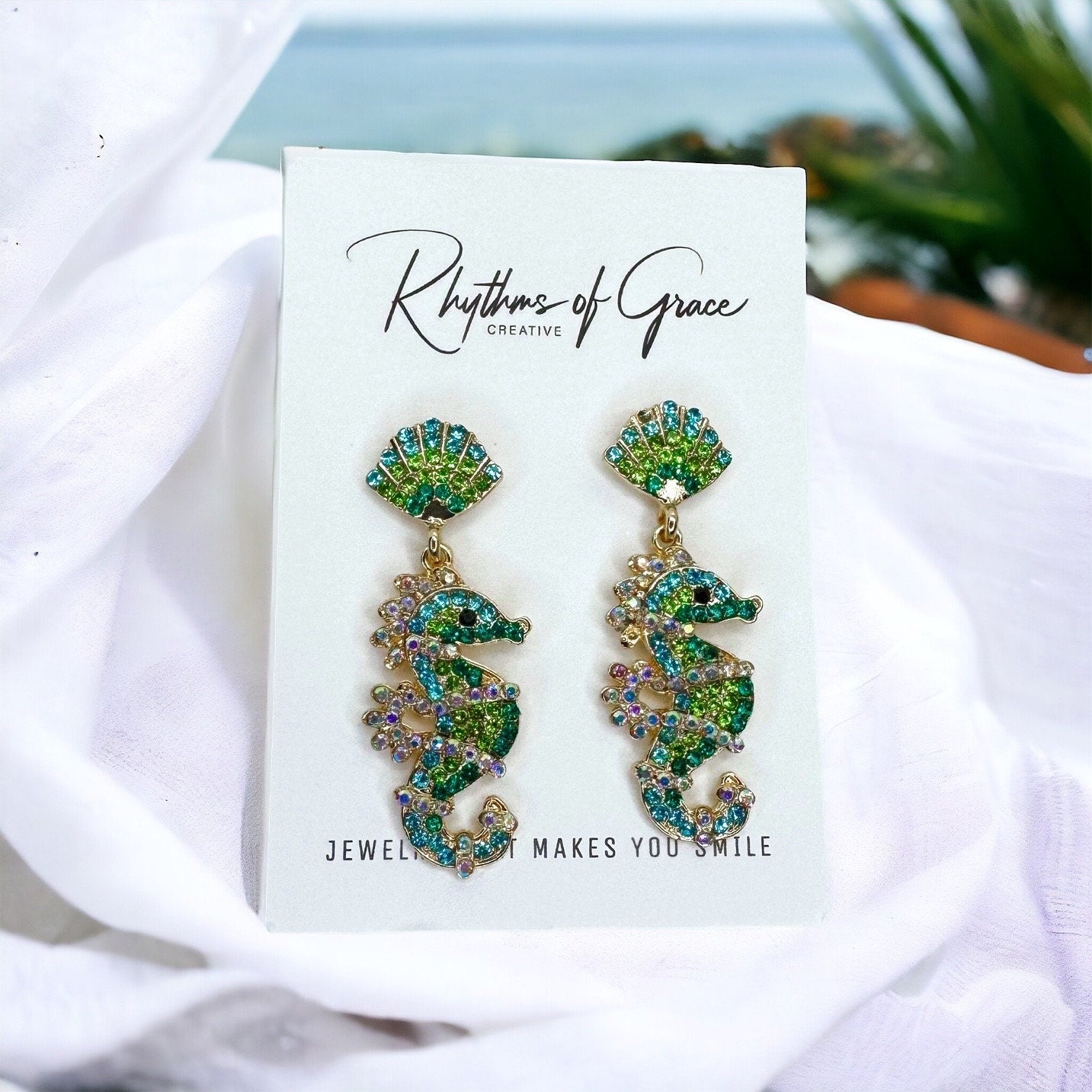 Seahorse Earrings - Seahorse Jewelry, Ocean Earrings, Seashore Earrings, Handmade Earrings, Handmade Jewelry, Animal Earrings, Ocean Animal