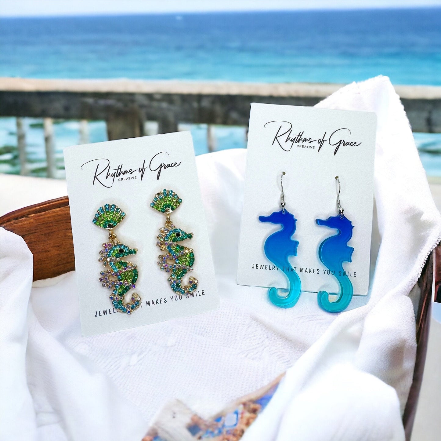 Seahorse Earrings - Seahorse Jewelry, Ocean Earrings, Seashore Earrings, Handmade Earrings, Handmade Jewelry, Animal Earrings, Ocean Animal