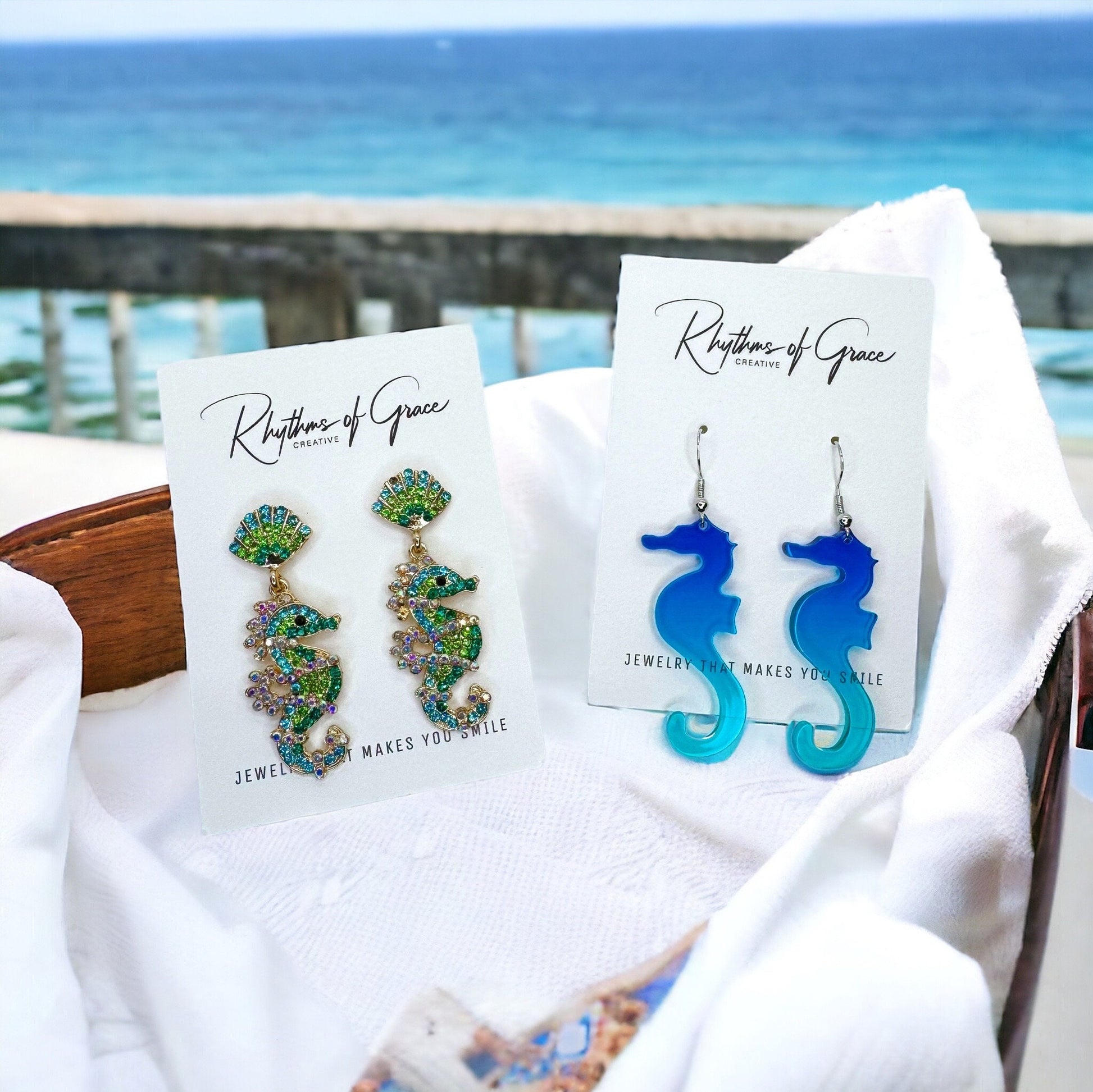 Seahorse Earrings - Seahorse Jewelry, Ocean Earrings, Seashore Earrings, Handmade Earrings, Handmade Jewelry, Animal Earrings, Ocean Animal