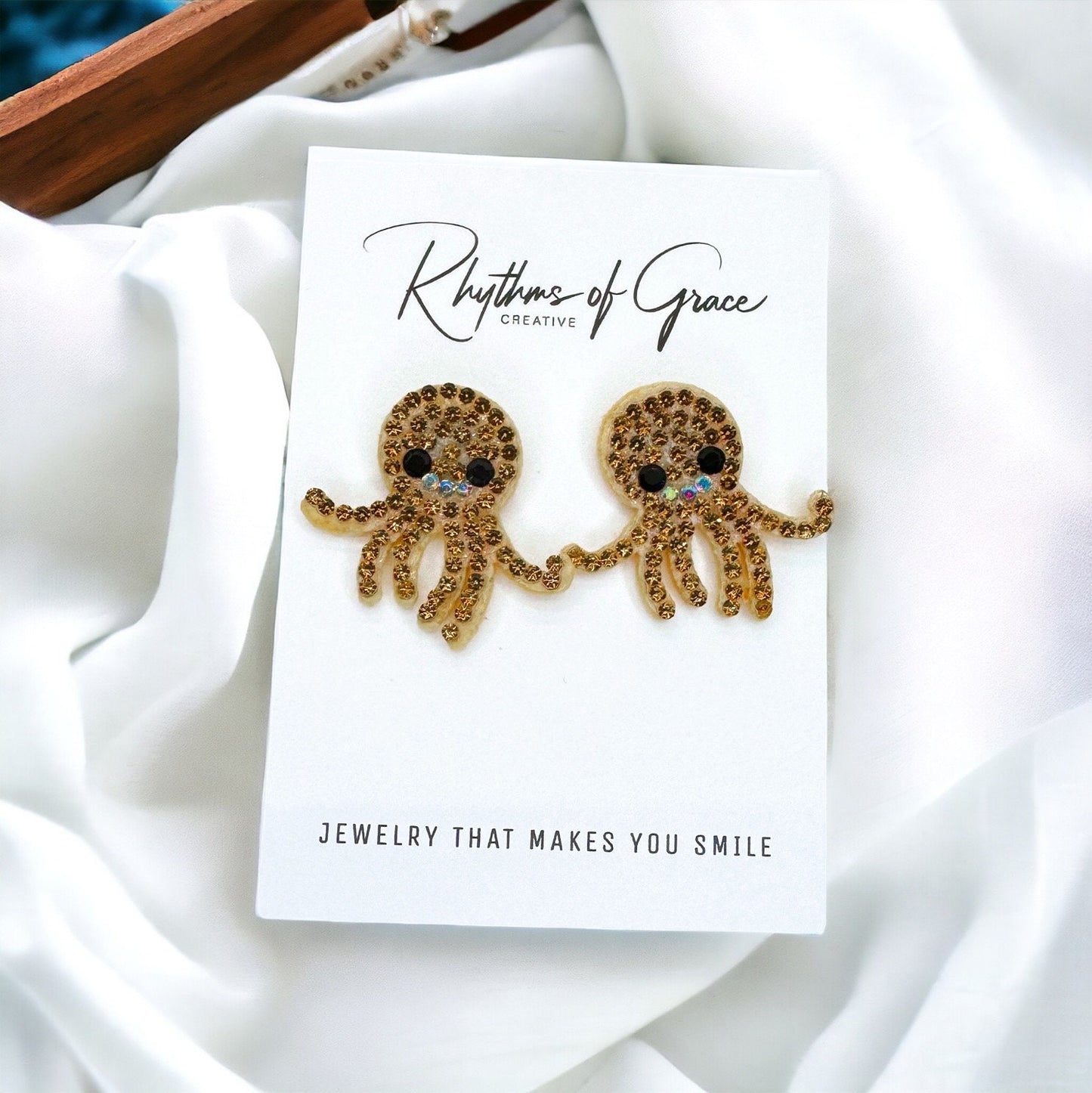 Octopus Earrings - Octopus Jewelry, Ocean Earrings, Seashore Earrings, Handmade Earrings, Handmade Jewelry, Animal Earrings, Ocean Animal