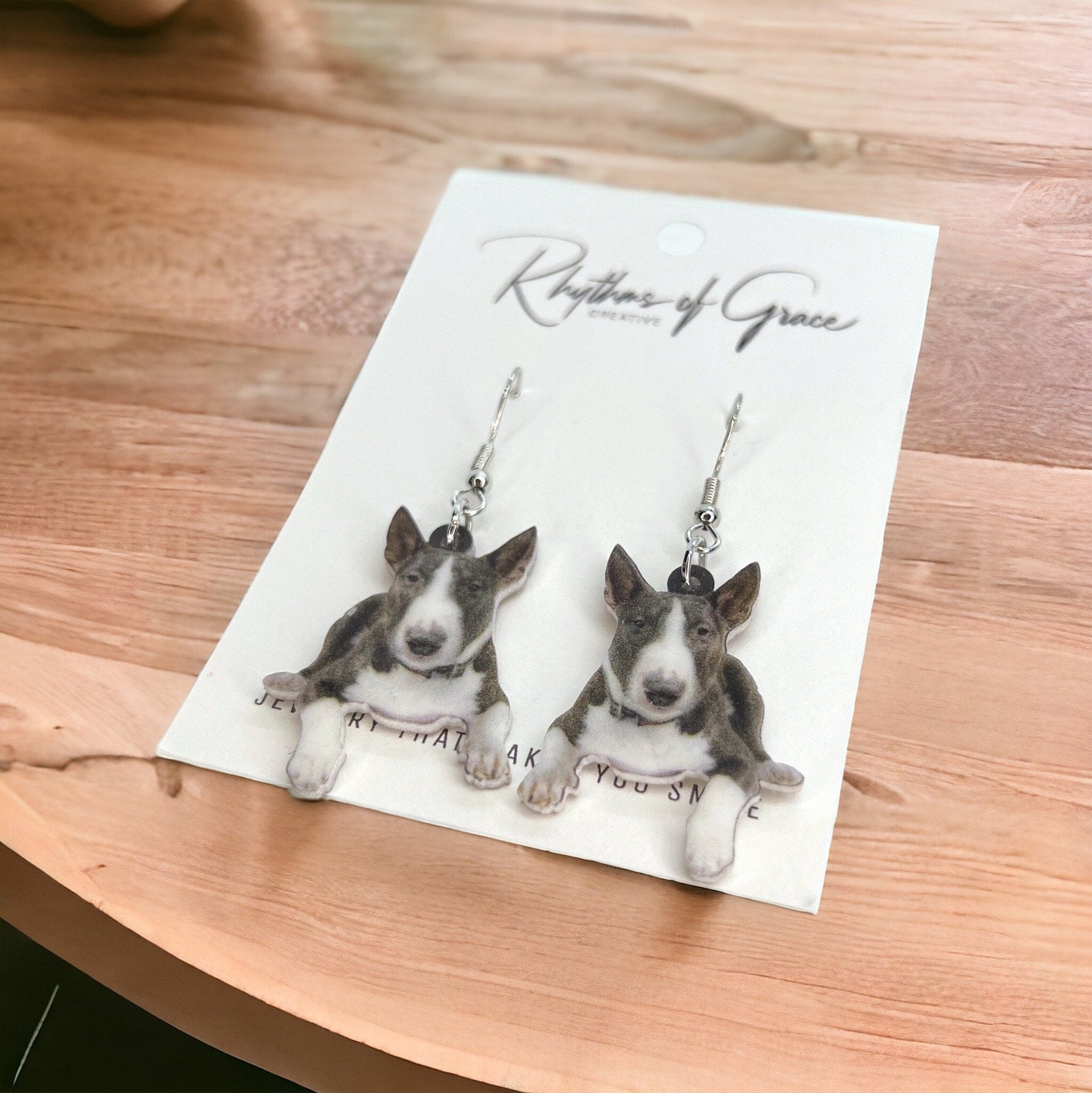 Bull Terrrier Earrings - Dog Earrings, Dog Jewelry, Dog Mom, Bull Terrier Dog, Mackenzie Dog, Handmade Earrings, Miniature Bull Terrier