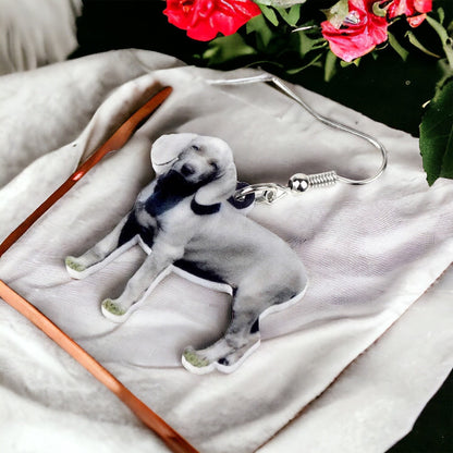 Weimaraner Earrings - Dog Earrings, Dog Jewelry, Dog Mom, Weimaraner Dog, Handmade Earrings, Furbaby, Weimaraner Puppy, Weimaraners