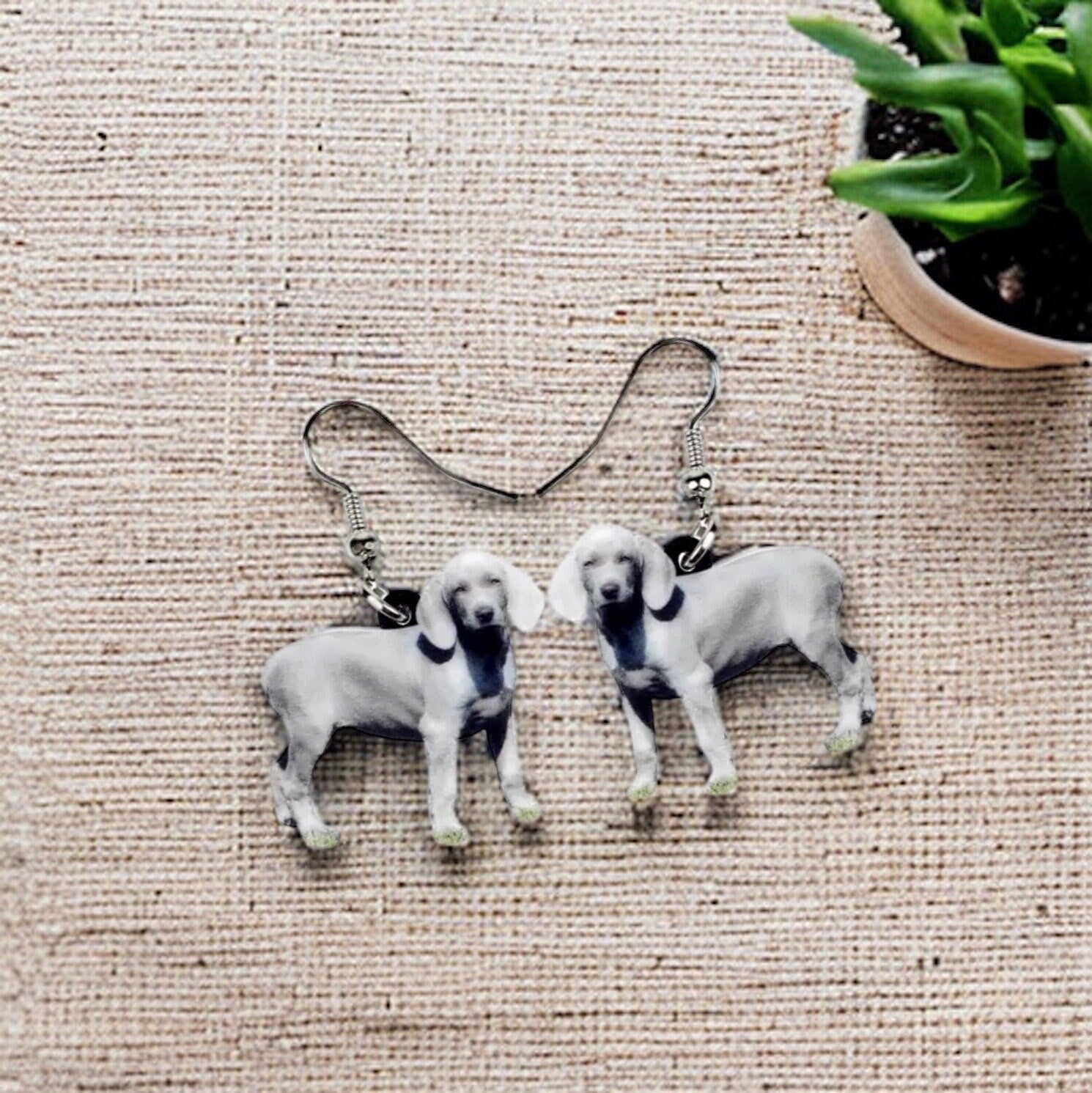 Weimaraner Earrings - Dog Earrings, Dog Jewelry, Dog Mom, Weimaraner Dog, Handmade Earrings, Furbaby, Weimaraner Puppy, Weimaraners