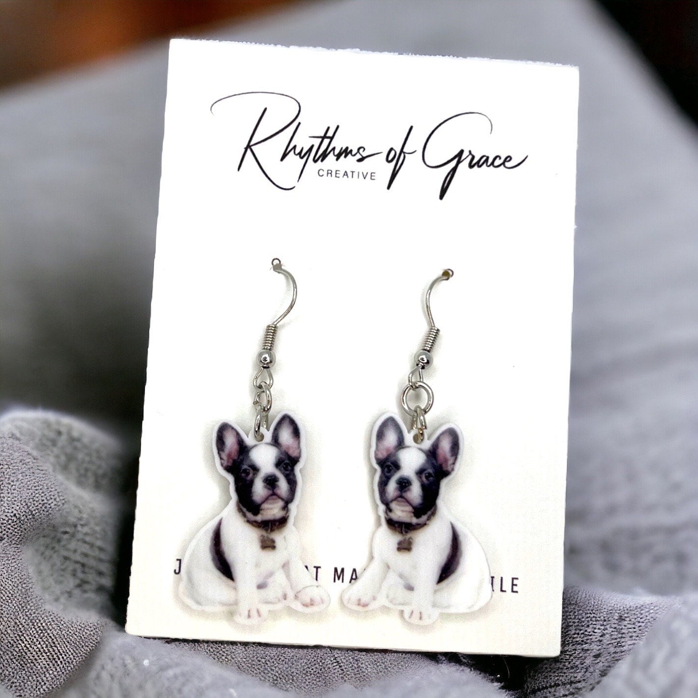 Bulldog Earrings - Dog Earrings, Dog Jewelry, Dog Mom, English Bulldog, Furbaby, Bulldog Puppy, Bulldog Mom, Handmade Earrings, British