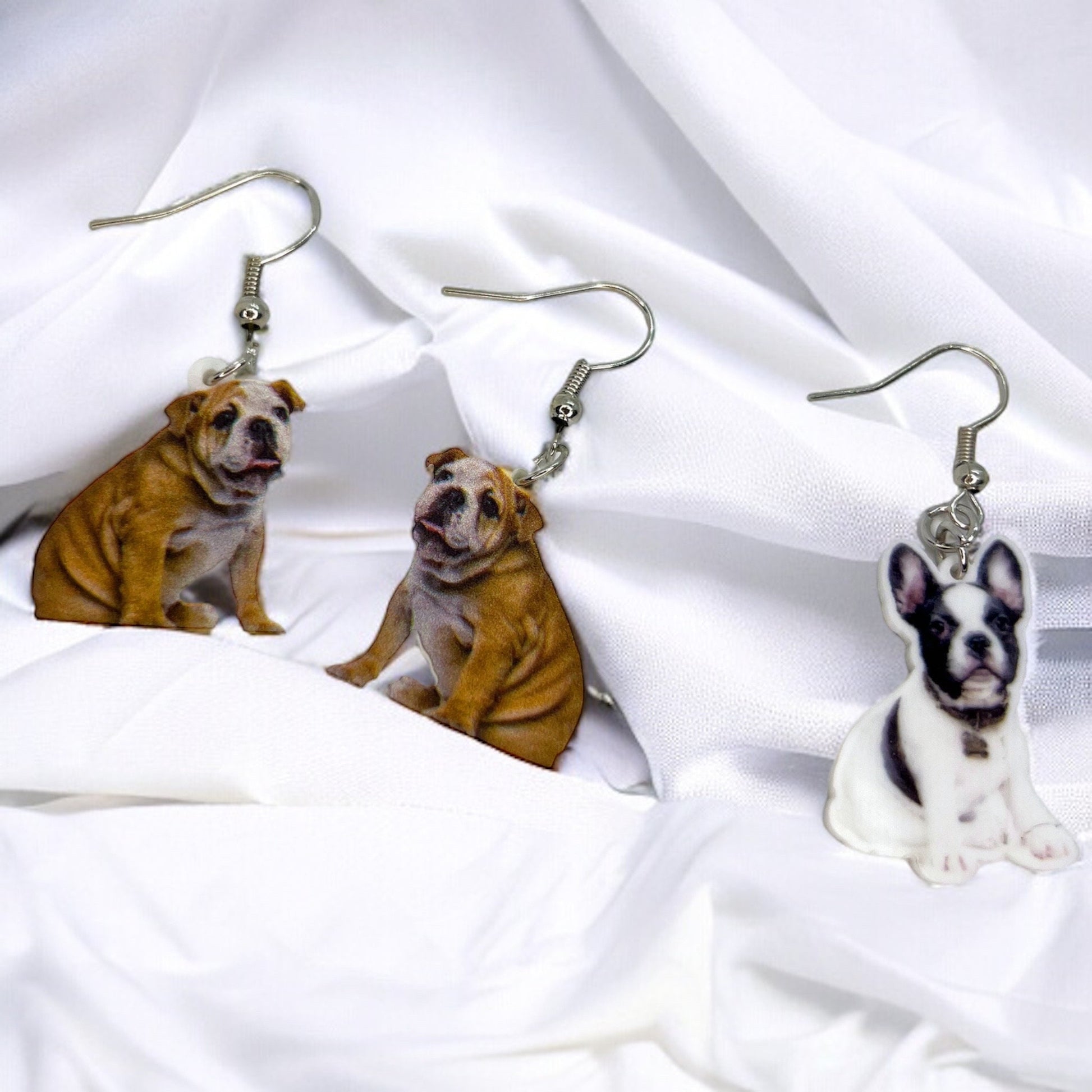 Bulldog Earrings - Dog Earrings, Dog Jewelry, Dog Mom, English Bulldog, Furbaby, Bulldog Puppy, Bulldog Mom, Handmade Earrings, British