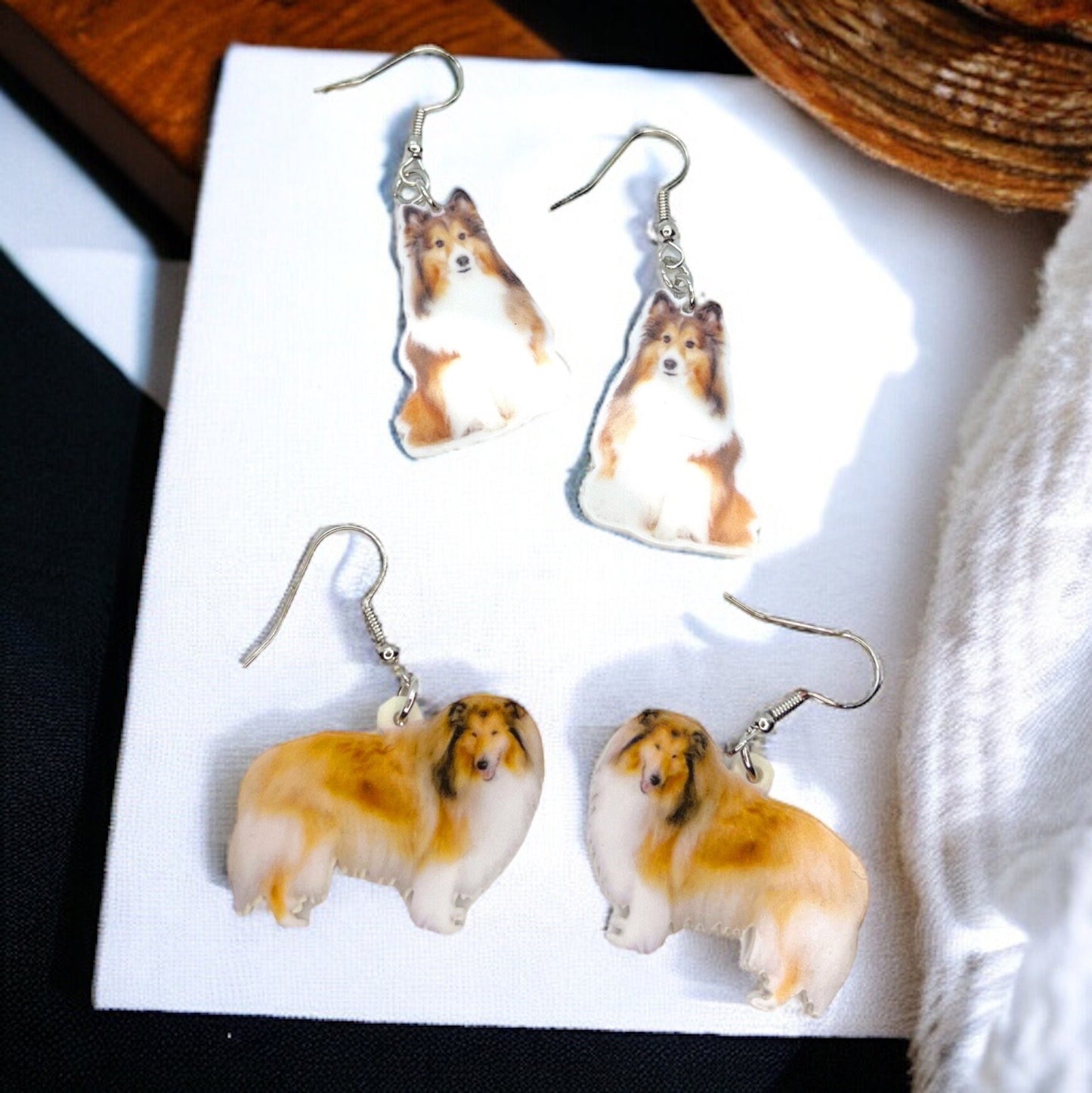 Collie Earrings - Rough Collie, Dog Earrings, Dog Jewelry, Dog Mom, Sheltie, Handmade Earrings, Collie Gift, Sheep Dog, Collie Dog, Collies