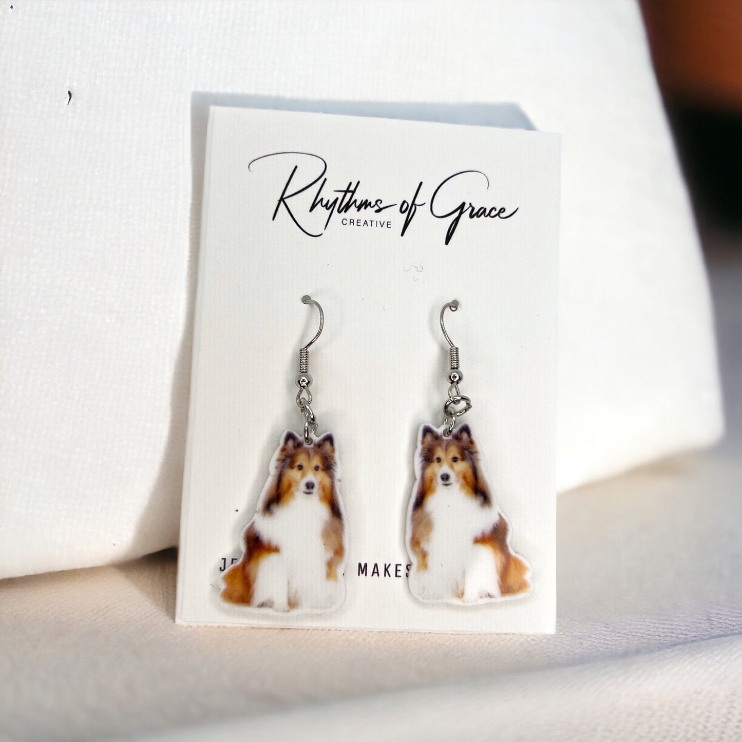 Collie Earrings - Rough Collie, Dog Earrings, Dog Jewelry, Dog Mom, Sheltie, Handmade Earrings, Collie Gift, Sheep Dog, Collie Dog, Collies
