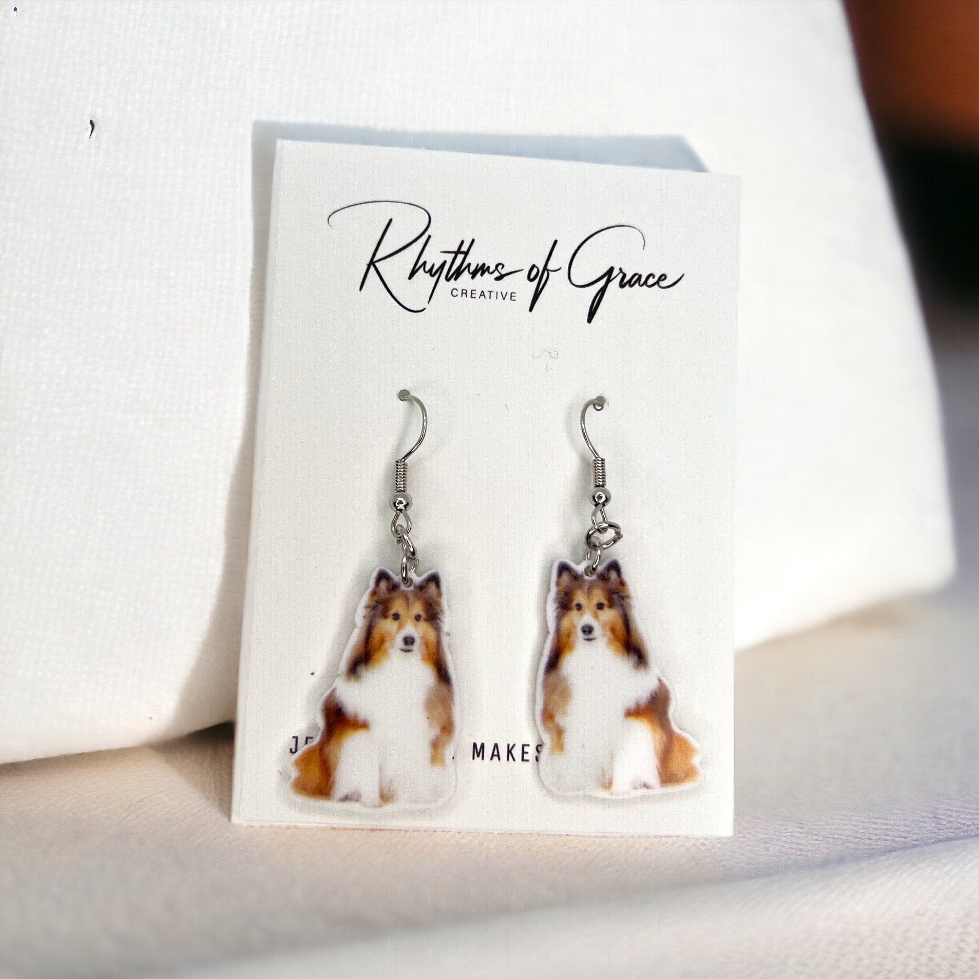 Collie Earrings - Rough Collie, Dog Earrings, Dog Jewelry, Dog Mom, Sheltie, Handmade Earrings, Collie Gift, Sheep Dog, Collie Dog, Collies
