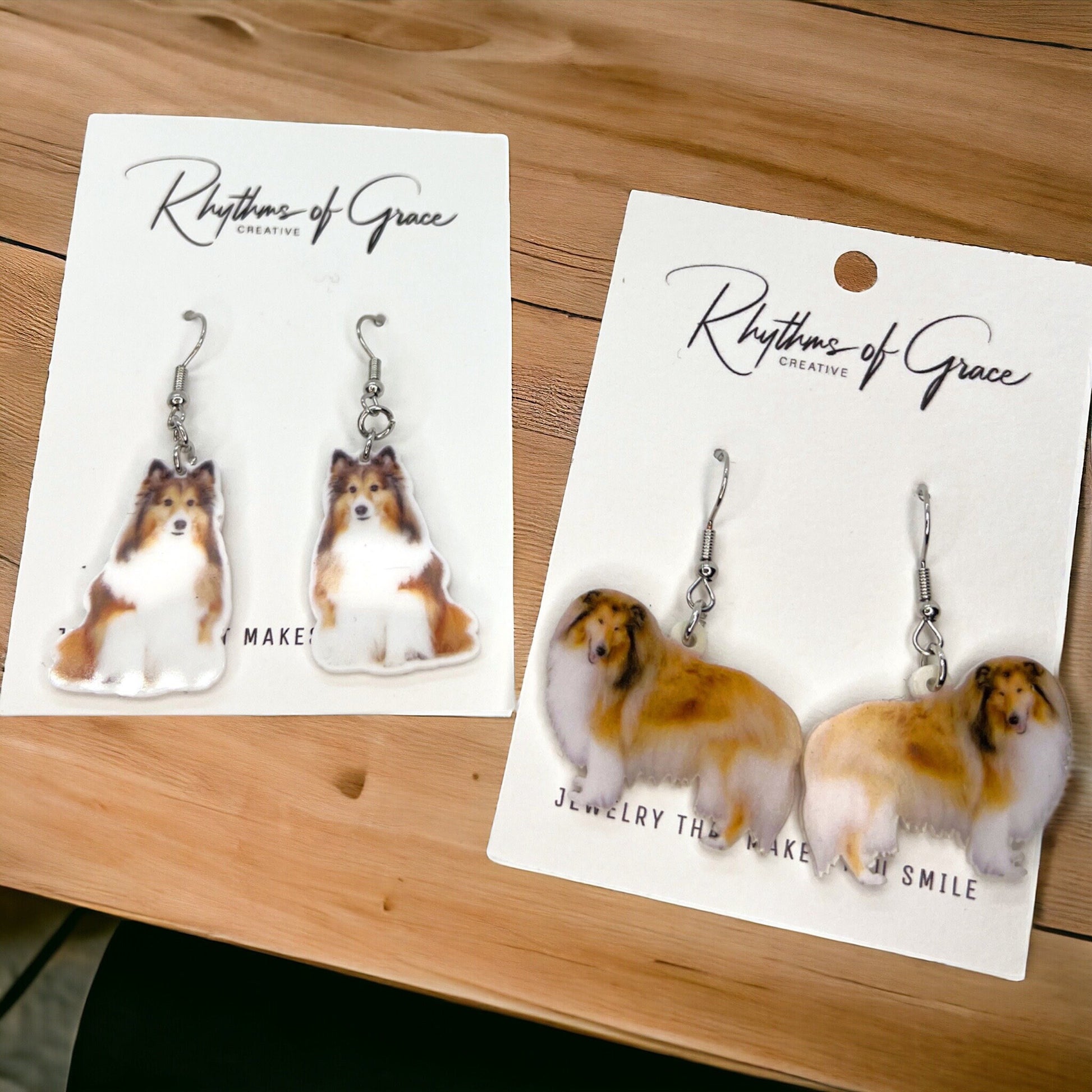 Collie Earrings - Rough Collie, Dog Earrings, Dog Jewelry, Dog Mom, Sheltie, Handmade Earrings, Collie Gift, Sheep Dog, Collie Dog, Collies