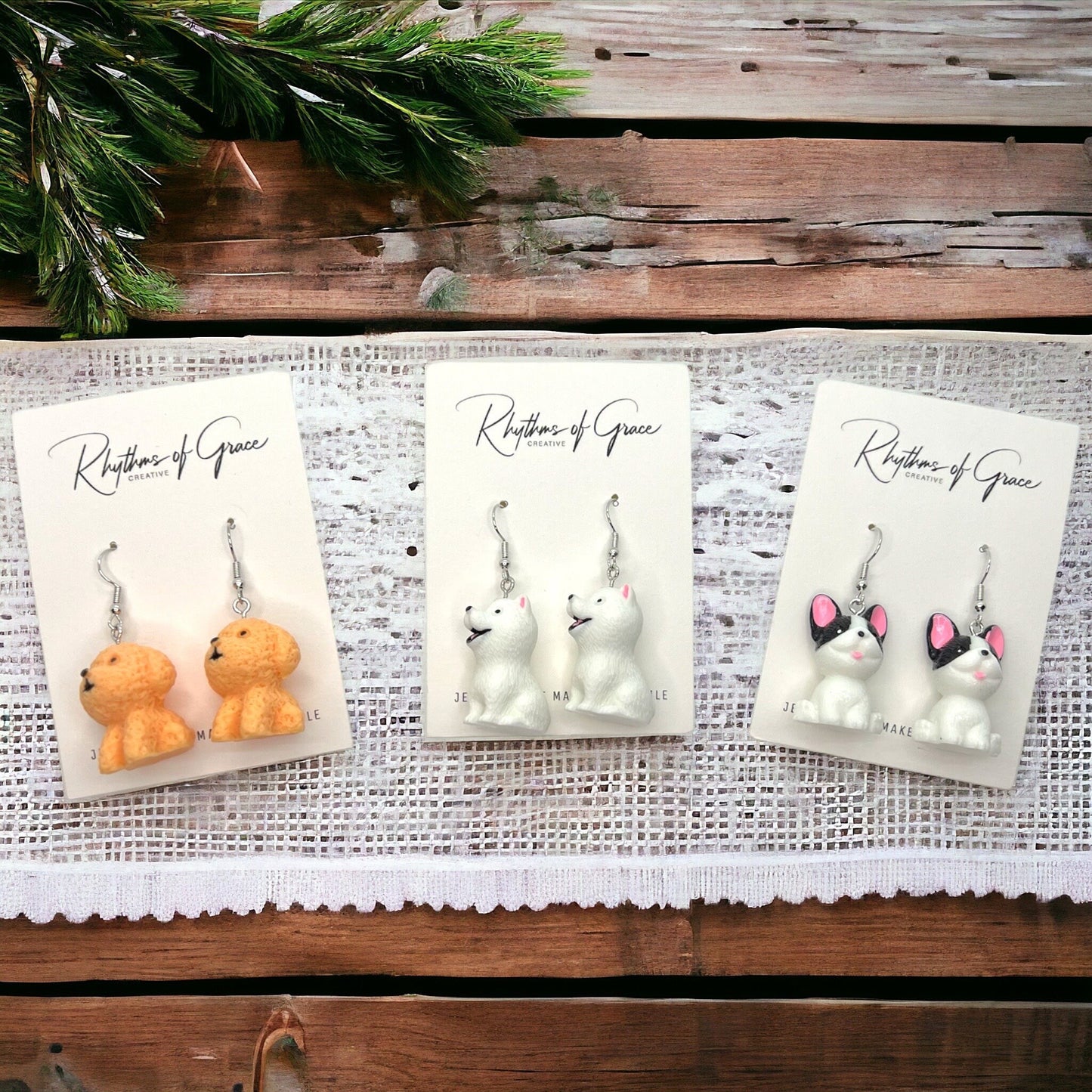 Dog Earrings - Dog Accessories, Dog Jewelry, Dog Mom, Handmade Earrings, Animal Earrings, Vet Gift, Animal Jewelry, Veterinarian, Vet Tech