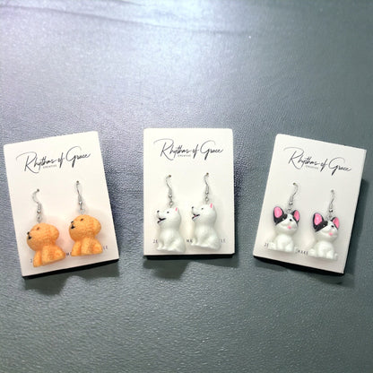 Dog Earrings - Dog Accessories, Dog Jewelry, Dog Mom, Handmade Earrings, Animal Earrings, Vet Gift, Animal Jewelry, Veterinarian, Vet Tech