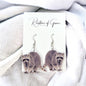 Raccoon Earrings - Raccoon Jewelry, Handmade Earrings, Handmade Jewelry, Animal Earrings, Raccoon Gift, Raccoon Lover, Trash Panda