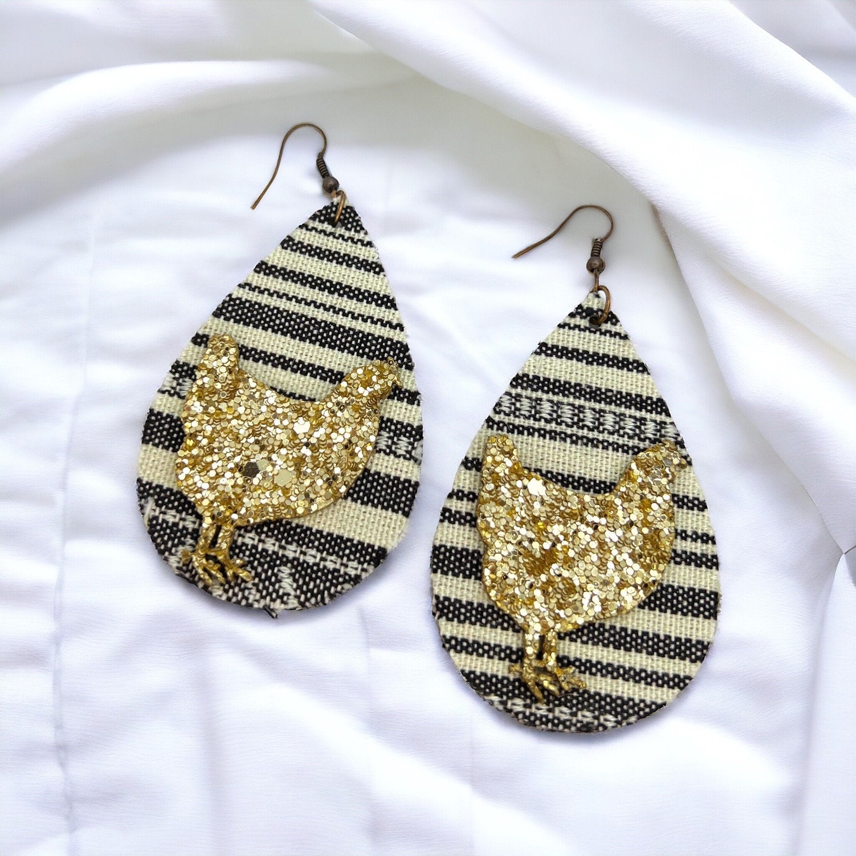 Rooster Earrings - Rooster Jewelry, Handmade Earrings, Handmade Jewelry, Animal Earrings, Animal Jewelry, Chicken Earrings, Chicken Mom