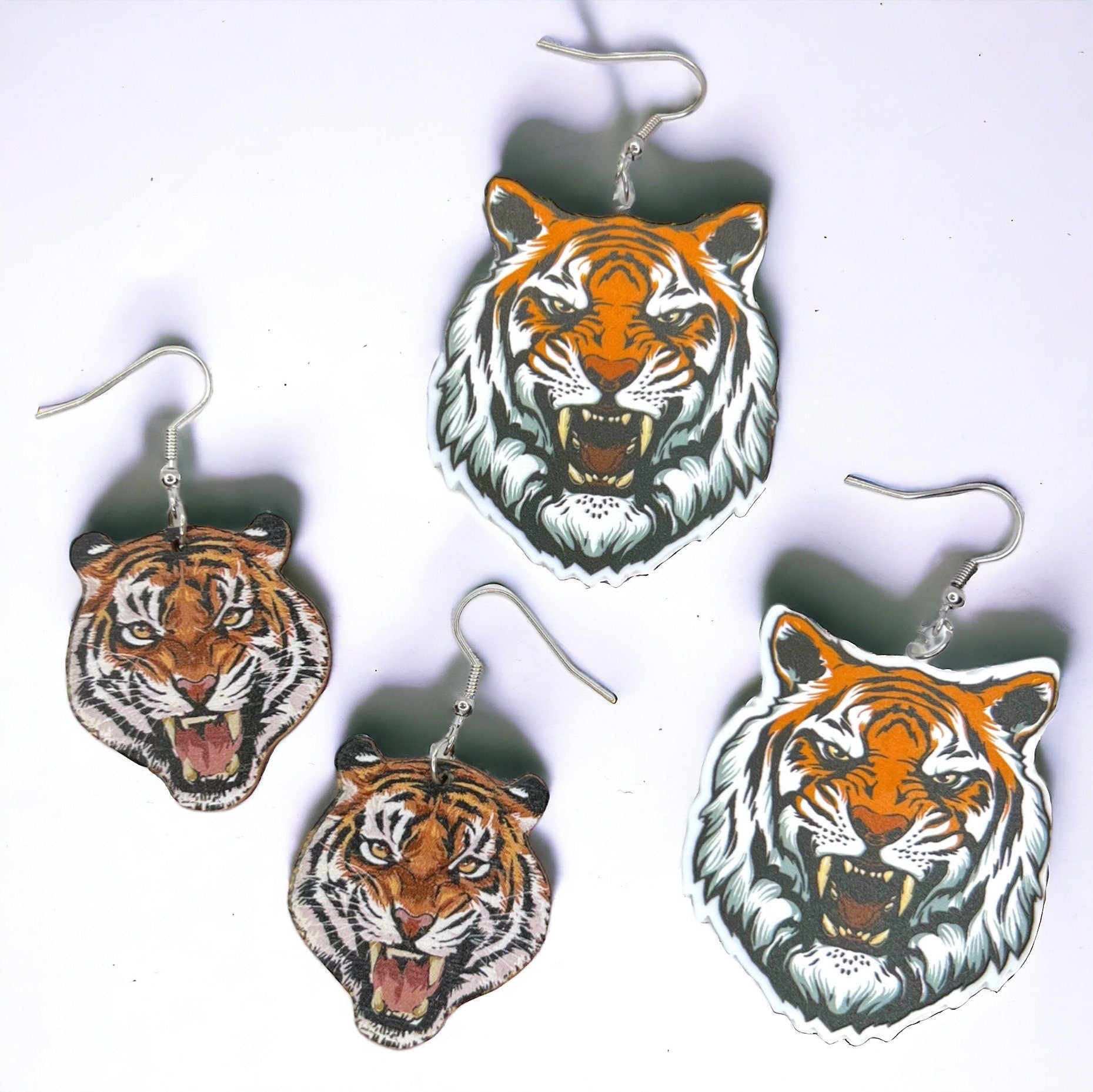 Tiger Earrings - Tiger Jewelry, Handmade Earrings, Handmade Jewelry, Animal Earrings, Tiger Football, Animal Jewelry, Tigers, Tiger Costume
