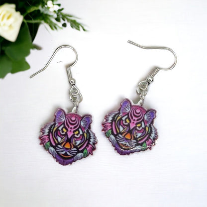 Tiger Earrings - Tiger Jewelry, Handmade Earrings, Handmade Jewelry, Animal Earrings, Tiger Football, Animal Jewelry, Tigers, Tiger Costume