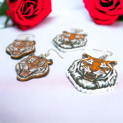 Tiger Earrings - Tiger Jewelry, Handmade Earrings, Handmade Jewelry, Animal Earrings, Tiger Football, Animal Jewelry, Tigers, Tiger Costume