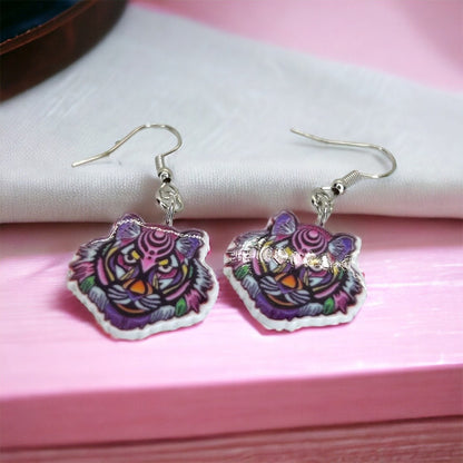 Tiger Earrings - Tiger Jewelry, Handmade Earrings, Handmade Jewelry, Animal Earrings, Tiger Football, Animal Jewelry, Tigers, Tiger Costume