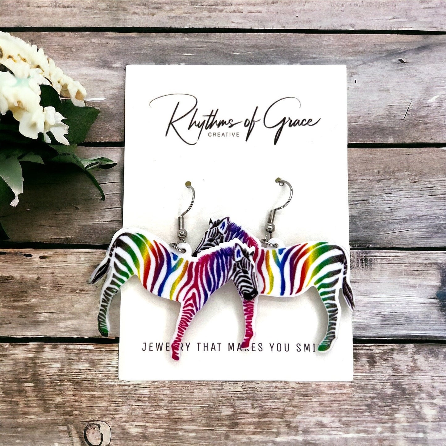 Zebra Earrings - Zebra Jewelry, Handmade Earrings, Handmade Jewelry, Animal Earrings, Animal Jewelry, Zebra Stripes, African Safari