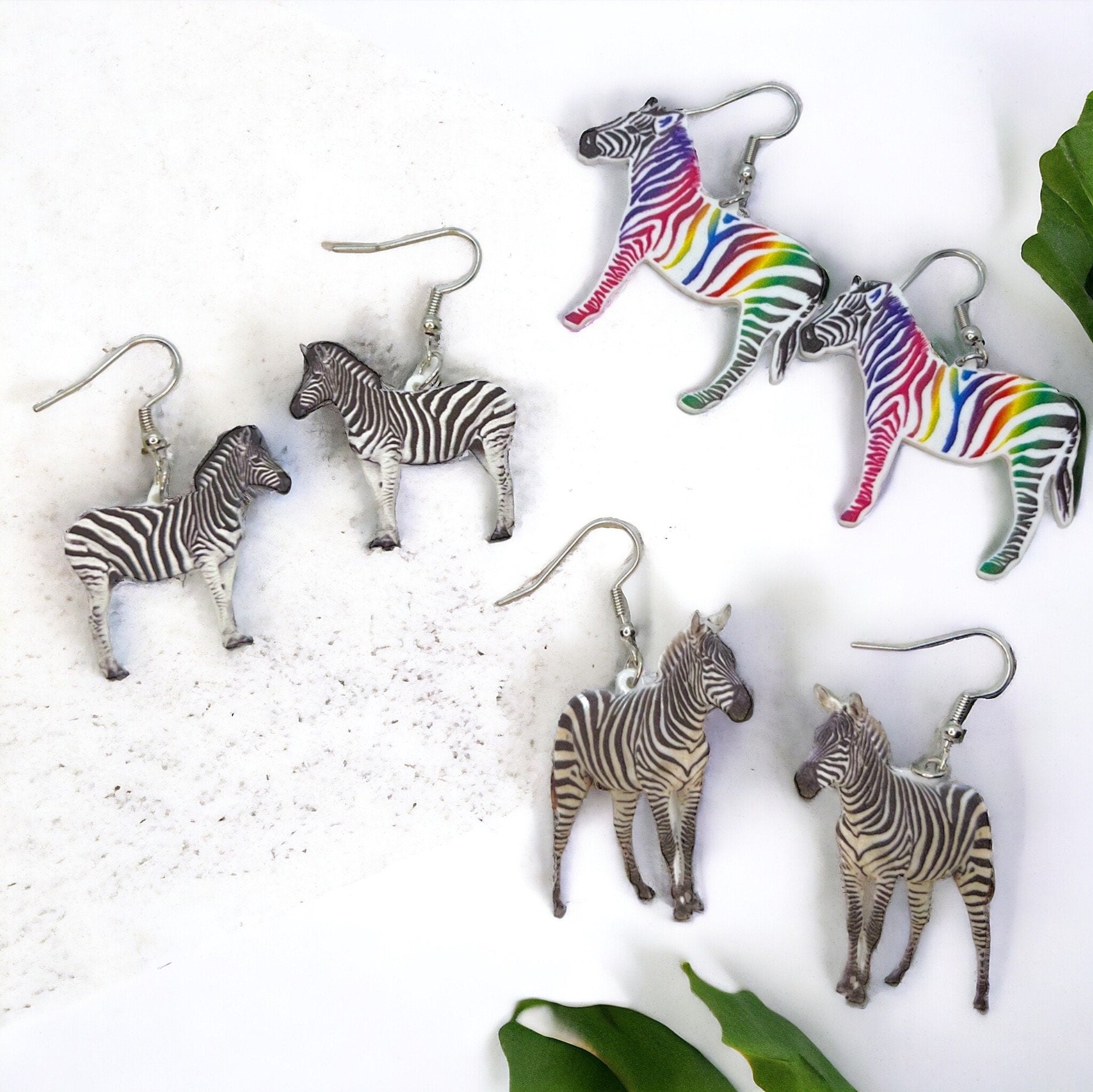 Zebra Earrings - Zebra Jewelry, Handmade Earrings, Handmade Jewelry, Animal Earrings, Animal Jewelry, Zebra Stripes, African Safari
