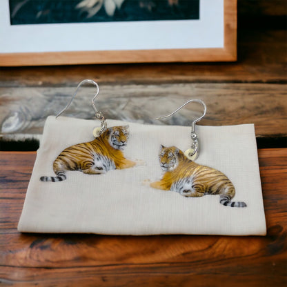 Tiger Earrings - Tiger Jewelry, Handmade Earrings, Handmade Jewelry, Animal Earrings, Tiger Football, Animal Jewelry, Tigers, Tiger Costume