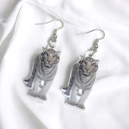 White Tiger Earrings - Tiger Jewelry, Handmade Earrings, Handmade Jewelry, Animal Earrings, Tiger Football, Animal Jewelry, Tigers