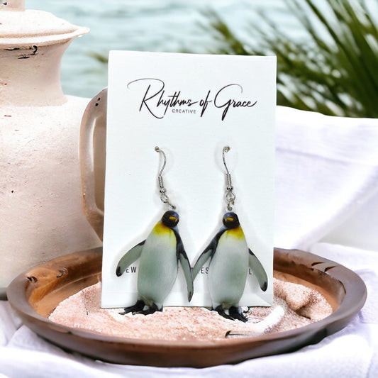 Penguin Earrings - Penguin Jewelry, Handmade Earrings, Handmade Jewelry, Animal Earrings, Animal Jewelry, Penguins, Ocean Animals