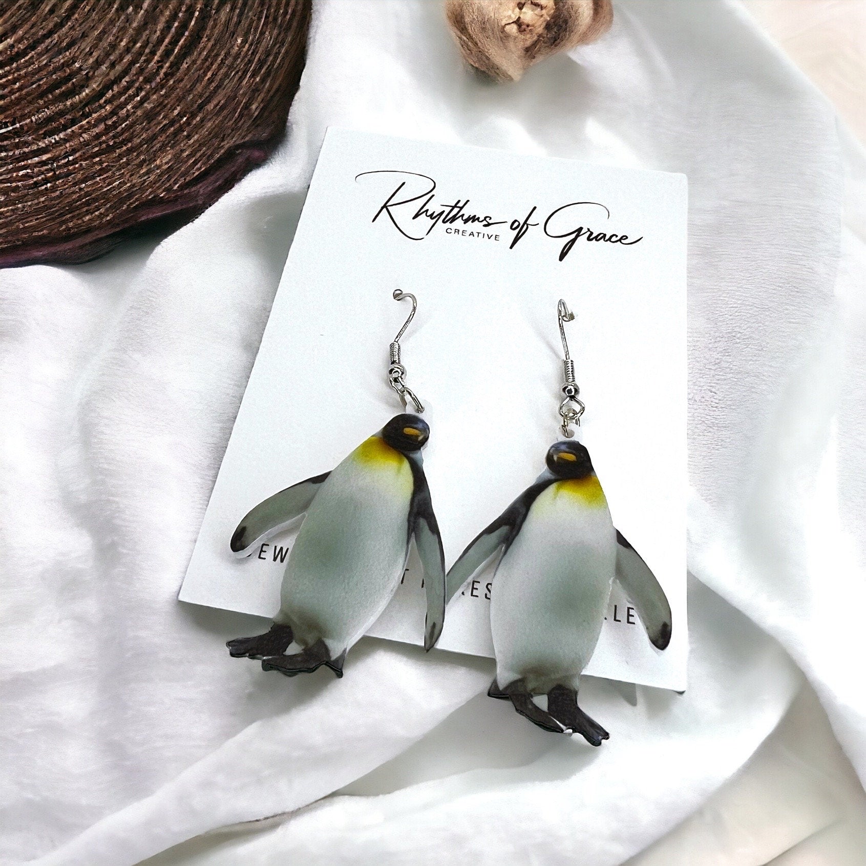 Penguin Earrings - Penguin Jewelry, Handmade Earrings, Handmade Jewelry, Animal Earrings, Animal Jewelry, Penguins, Ocean Animals