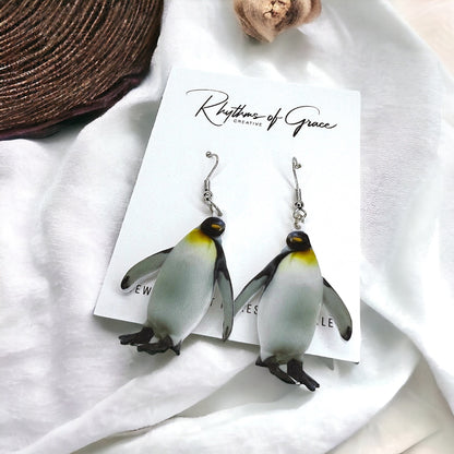 Penguin Earrings - Penguin Jewelry, Handmade Earrings, Handmade Jewelry, Animal Earrings, Animal Jewelry, Penguins, Ocean Animals