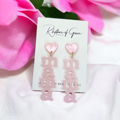 MAMA Earrings - Handmade Earrings, Baby Shower, New Mom, Mother’s Day, Mom Earrings, Momma Earrings, Pregnancy Announcement, Gender Reveal